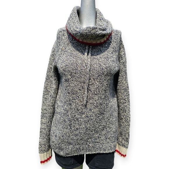 Roots Sweaters - Roots Heathered Grey Cabin Classic Funnel Neck Pullover Sweater